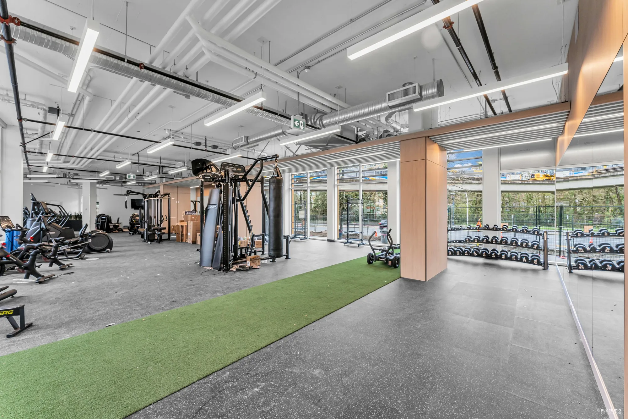 The fitness centre at King George Hub, with a turf lane